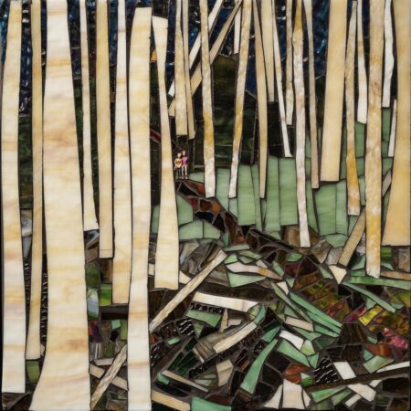 MaryLou Hurley - Birch Forest Adventure - Mixed Media Mosaic - 12x12