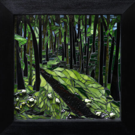 MaryLou Hurley - Chartreuse Forest - Mixed Media Mosaic - 14x14