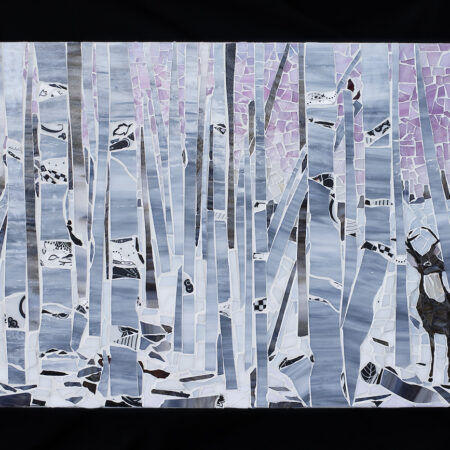 MaryLou Hurley - Sunrise Birch - Mixed Media Mosaic - 12x24
