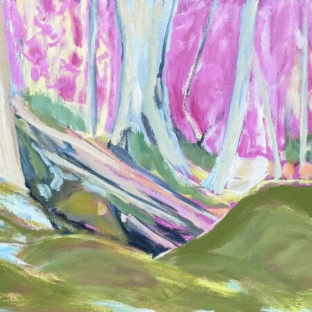 Natasha Lehman - Pink Sage Forest - oil - 15 by 30