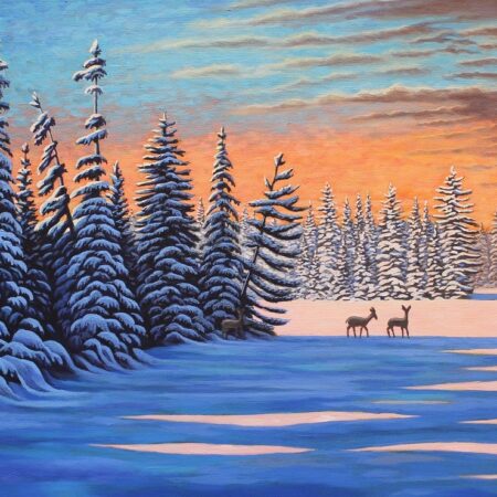 David Moir - Lake Manitouwaba Morning Snow - Oil on Canvas - 18 x 24 x 1.5