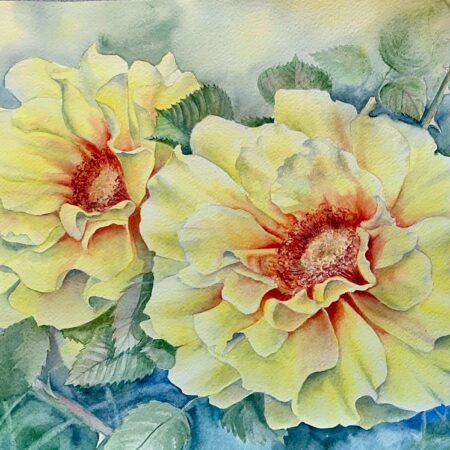 Natalia Rose - In the Rose's Garden - Watercolour - 21x25x0.5
