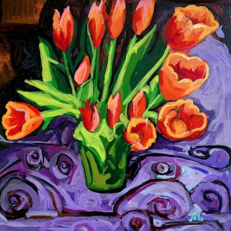 Alina Lloyd - Spring Blooms - Acrylic - 24"x24"