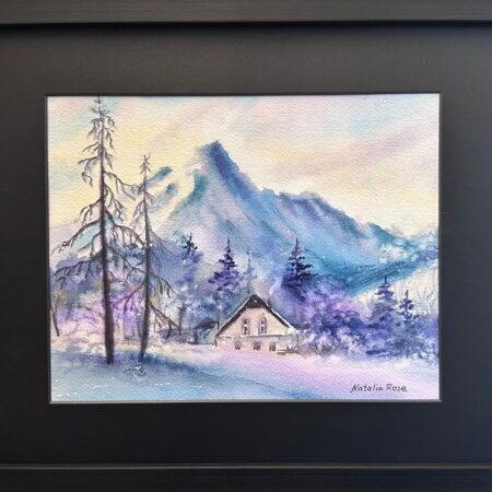 Natalia Rose - When Snow Turns Violet - watercolour - 10 x 15 x 1