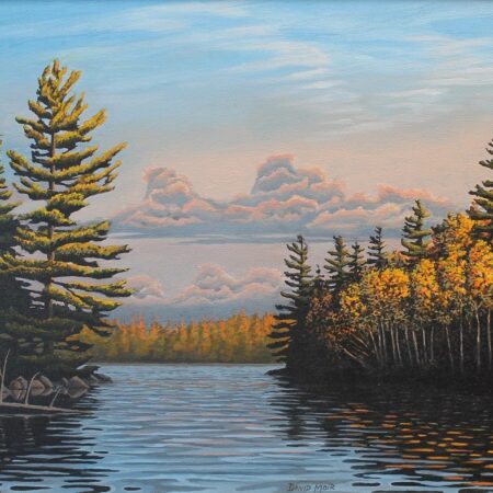 Dave Moir - Evening On Lake Kennabi, Haliburton Scout Reserve - Oil on Canvas - 16 x 20 x 1