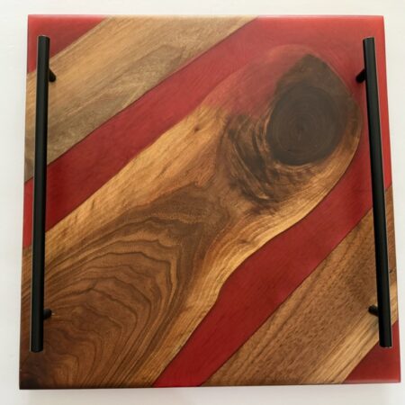 George McCart - Serving Tray #8 - Black Walnut with Epoxy - 16 x 16