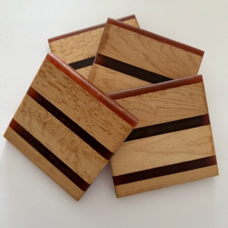 George McCart - Coaster Set #2 - Birds Eye Maple with Epoxy(4) - 4 x 4