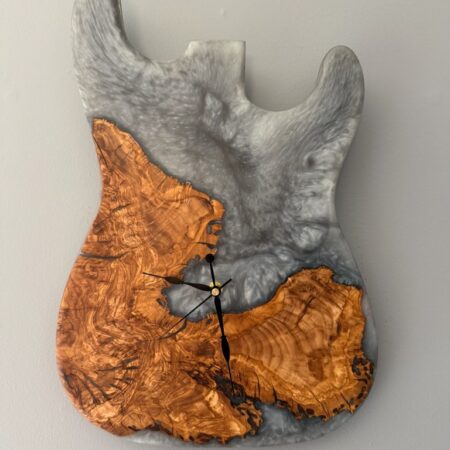 George McCart - Guitar Clock #1 - Olive Root with Epoxy - 18 x 12