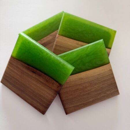 George McCart - Coaster Set #3 - Black Walnut with Epoxy(4) - 4 x 4