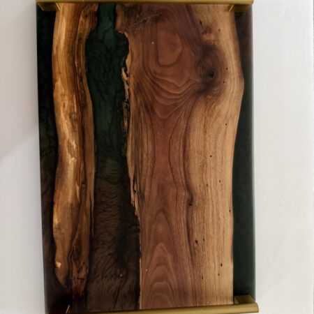 George McCart - Serving Tray #2 - Black Walnut with Epoxy - 12 x 18