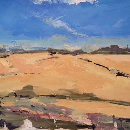 Joanne Lomas - My Favourite Fall Colour Playing Along the Field - Acrylic - 15 x 30