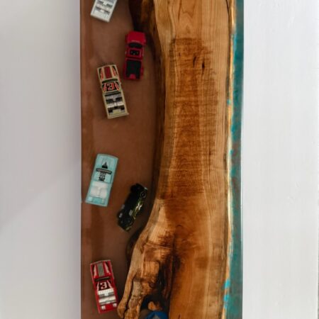 George McCart - Serving Tray #6 - Maple with Cars in Epoxy - 9.5 x 24