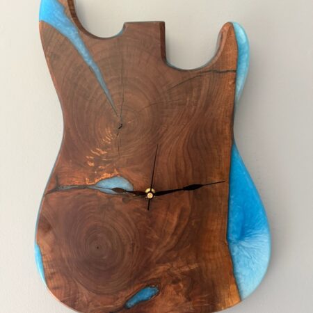 George McCart - Guitar Clock #2 - Black Walnut with Epoxy - 18 x 12