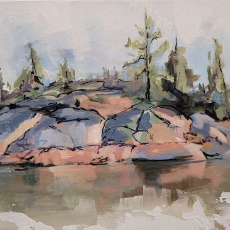 Joanne Lomas - Around Ontario Rocks - Acrylic - 15 x 30