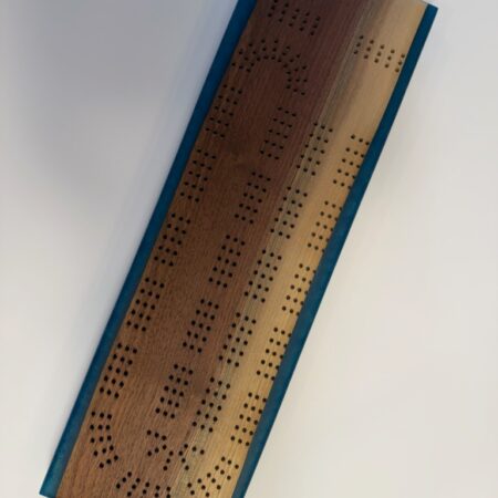 George McCart - Cribbage Board #2 - Black Walnut with Epoxy - 16.5 x 5.25