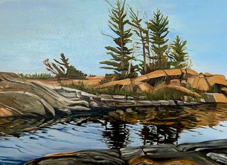 Stuart Curtis - Rock Cut - oil on canvas - 16x48x1.5
