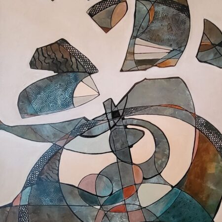 Suzanne Walsh - Floating Home - Acrylic and Pen - 36x24