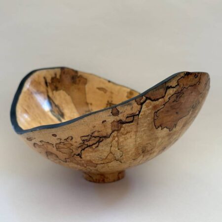 Sam Meandro - Natural Edge Spalted Bowl - Sugar Maple - 5x5x10