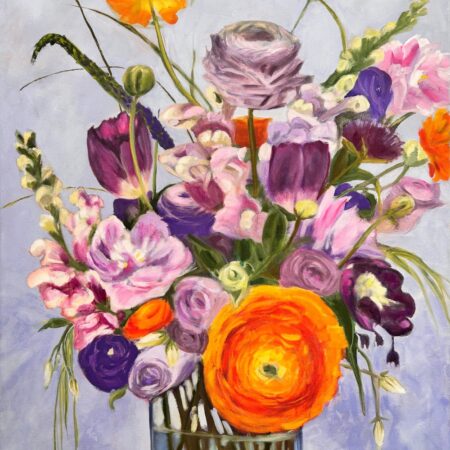 Piera Pugliese - Orange Ranunculus - Oil on canvas - 30”x24”