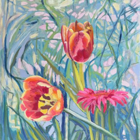 Piera Pugliese - Is It Spring - oil on cradle board - 14”x11”
