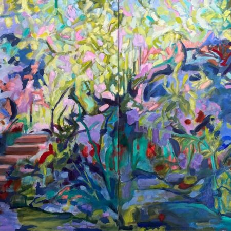 Piera Pugliese - Just a little Path - Mixed media on canvas - Diptych 28”x40”
