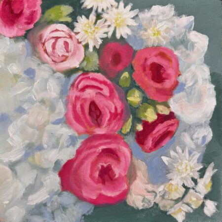 Piera Pugliese - Little Buds - Oil on cradled board - 6”x6”