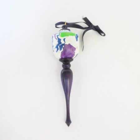 Lucy Kristan - An Upcycled Christmas Ornament - Plastic Bottle Tops and Cherry Painted Finials - various sizes