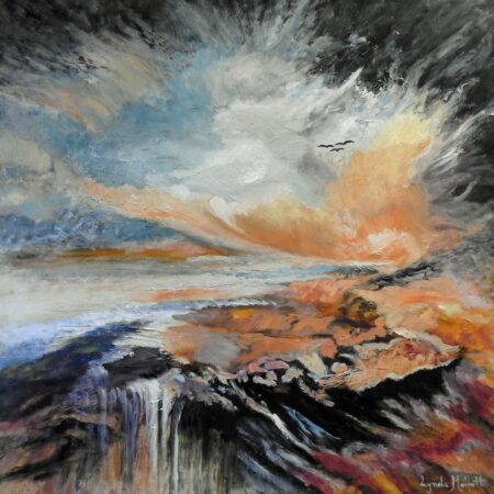Lynda Moffatt - Echo of the Shore - Oils, Charcoal, Collage - 30x30