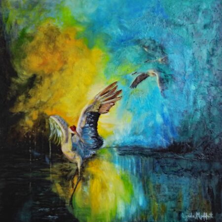 Lynda Moffatt - Spiritual Awakening - Oils, Charcoal, Collage - 30x30