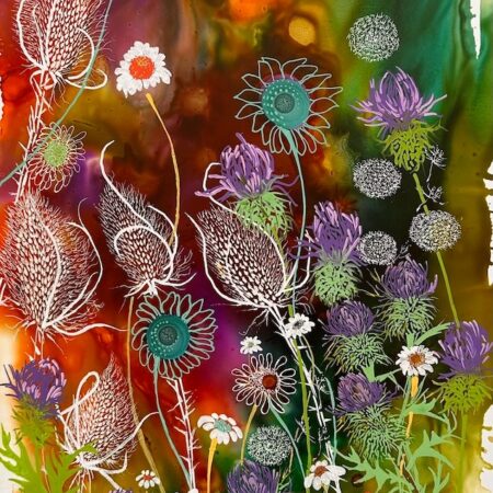 Michelle Hudson - Wild at Heart - Alcohol ink and acrylic - 22" x 15" x 1.5"