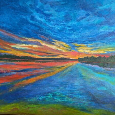Linda Murphy - Sunset over South Lake - Acrylic on canvas - 28'' x 34'' x 1''