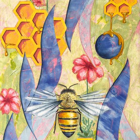 Katia Ramdas - Valley of Plenty: A Bee's Dream - Mixed media - 16'' x 12'' x 1.5''