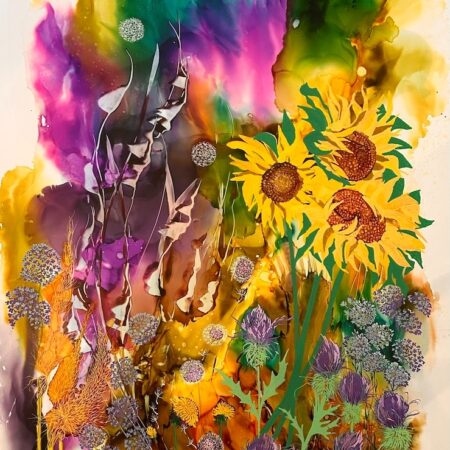 Michelle Hudson - Abundance of Hope - Alcohol ink and acrylic - 38" x 25" x 1.5"