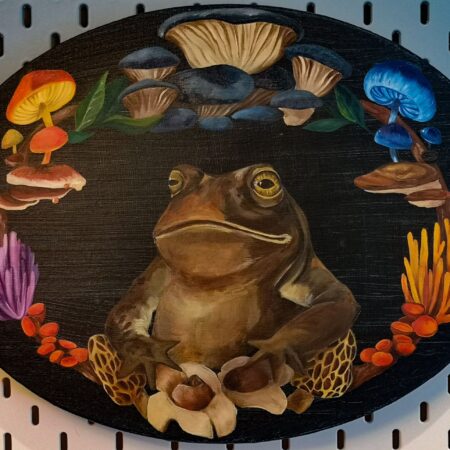 Lindsay Pearson - Toad and His Mushrooms - Acrylic and oil - 12'' x 16'' x 1''