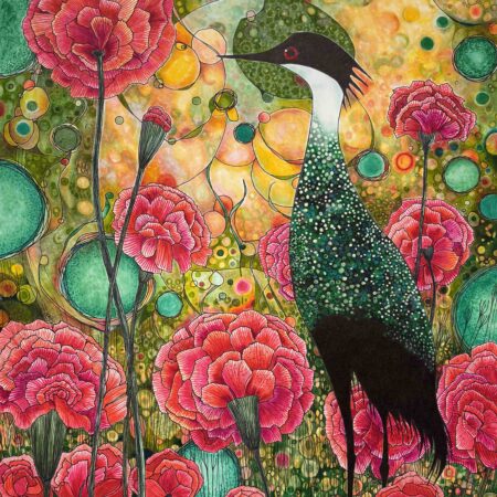 Christine Schubert - Where the Crane Keeps Time - Water based markers - 26'' x 18''