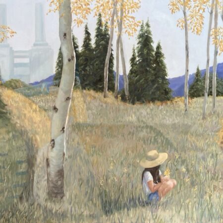 Angela Burdon - Two Possible Realities - Oil on canvas - 24'' x 48'' x 2''