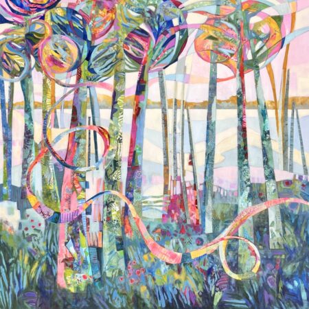 Patricia MacDonald - What the World Needs Now is Love - Acrylic and collage - 36" x 36" x 1.5"
