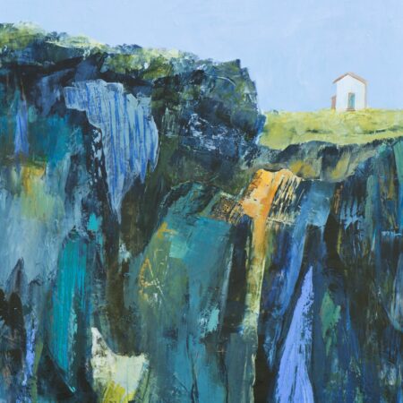 Deb Menken - Placed Upon the Rock - Acrylic, collage and water soluble crayon - 40'' x 36'' x 1.5''