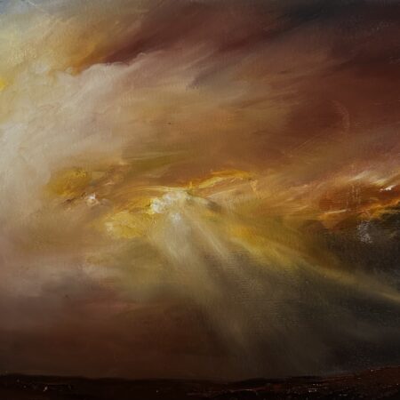 Natalie Thomas - The Sun is God - Oil on paper, framed - 20'' x 24'' x 1.4''