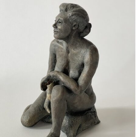 Deborah Lynn Patterson - Blue notes - clay with blue-bronze patina - 9'' x 7.25'' x 7.25''