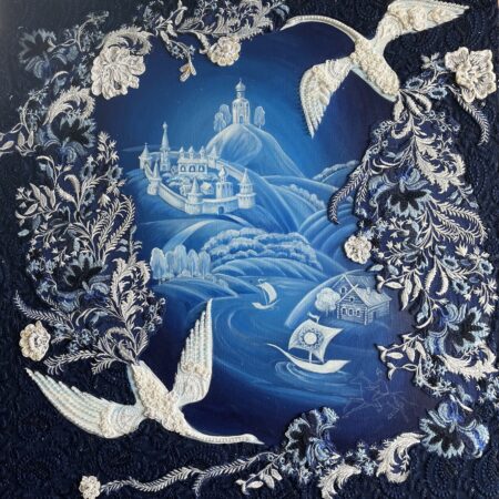 Valeria Kouznetsova - The Blue Kingdom - Mixed Media - 24'' x 24'' x 1.5''
