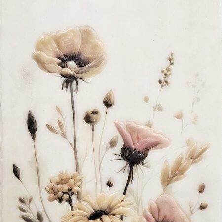 Karen Brown - Paint the Meadows with Delight - Encaustic mixed media on panel - 6 × 12